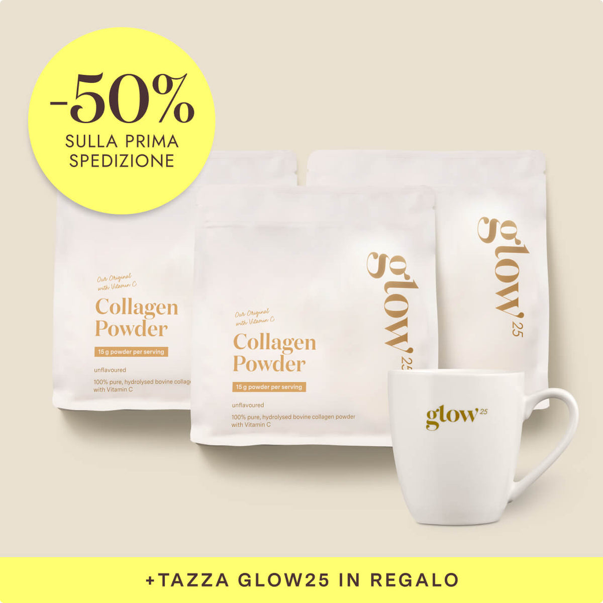 Collagen Original con vitamina C, 3 confezioni con tazza in regalo, packshot Bynder