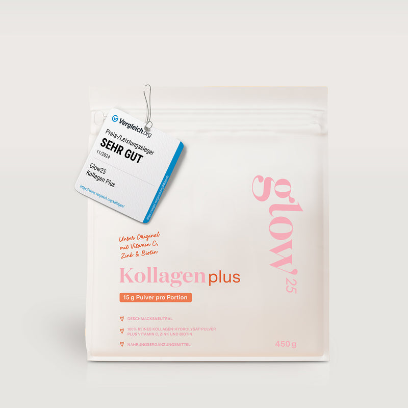 Confezione Glow25 Collagen Plus con vitamina C, zinco e biotina
