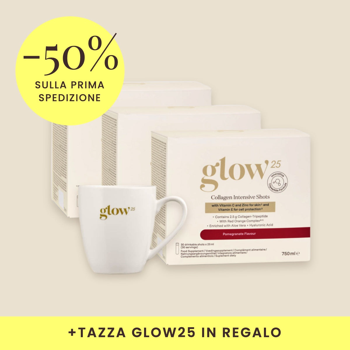 Collagen Intensive Shots, 3 confezioni con tazza in regalo, packshot Bynder